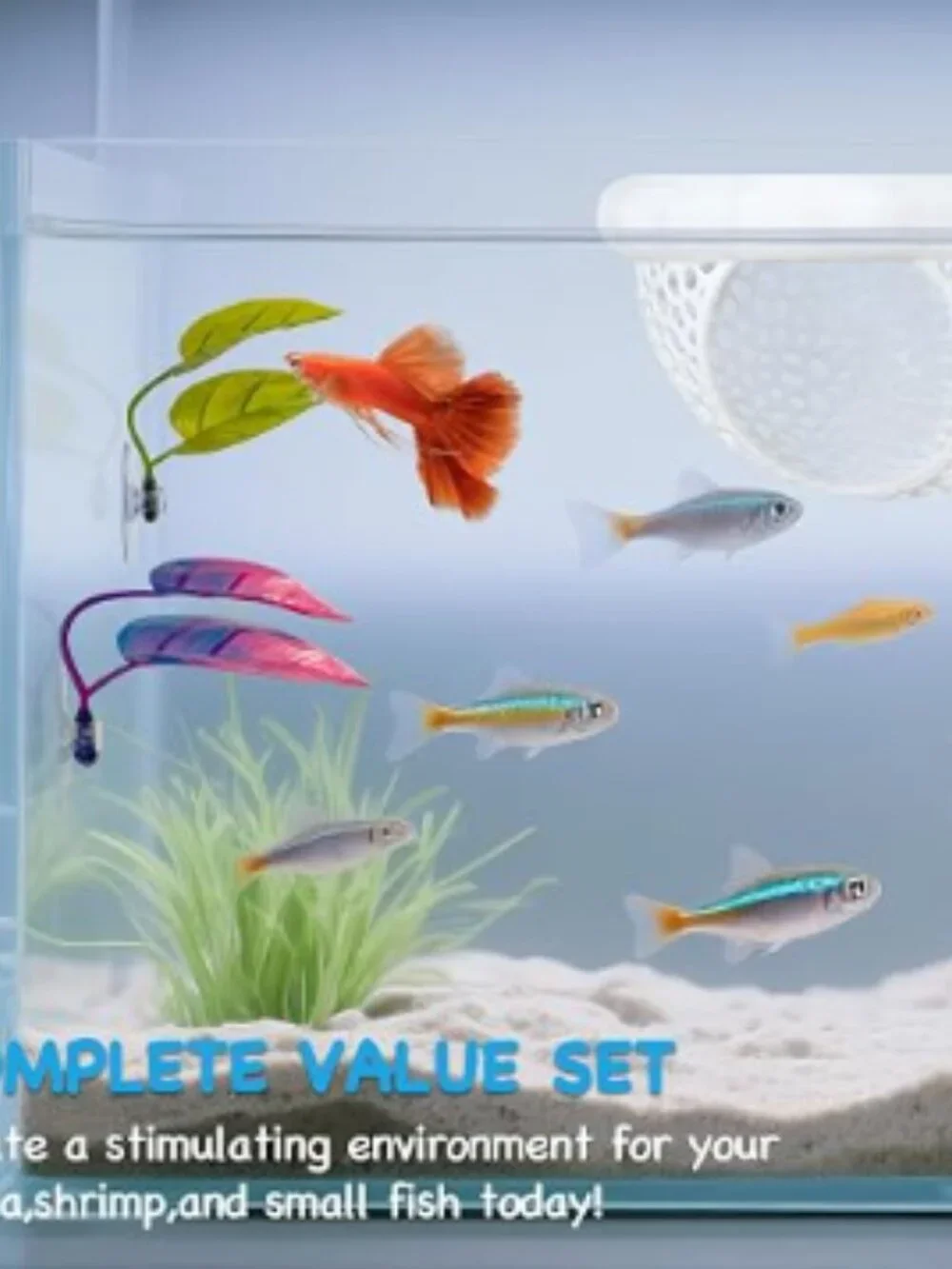 3-in-1 Floating Betta Hammock Cave & Betta Leaf Pad with Shrimp Feeder